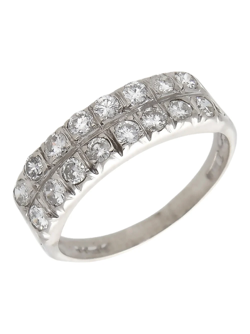 William May 18ct White Gold 1.00ct Diamond 2 Row Eternity Ring