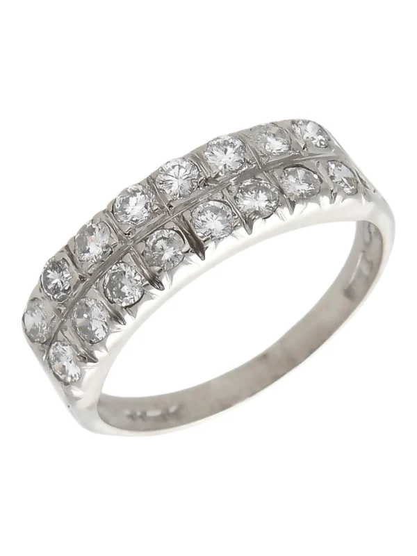 William May 18ct White Gold 1.00ct Diamond 2 Row Eternity Ring