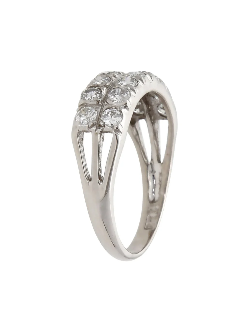 William May 18ct White Gold 1.00ct Diamond 2 Row Eternity Ring, view 2