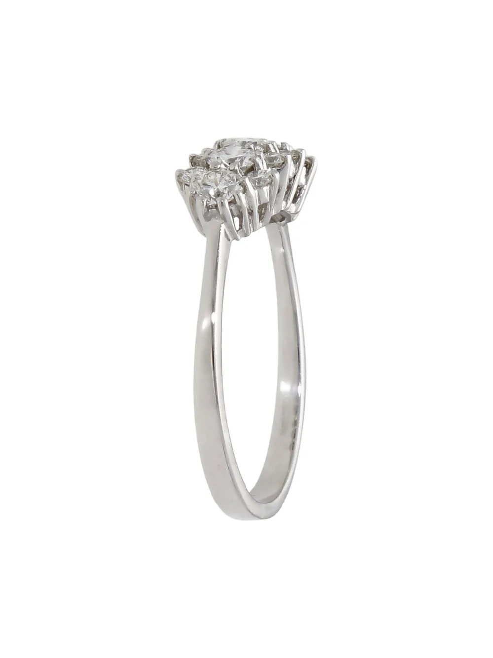 William May 18ct White Gold 1.00ct Diamond Cluster Ring, view 2