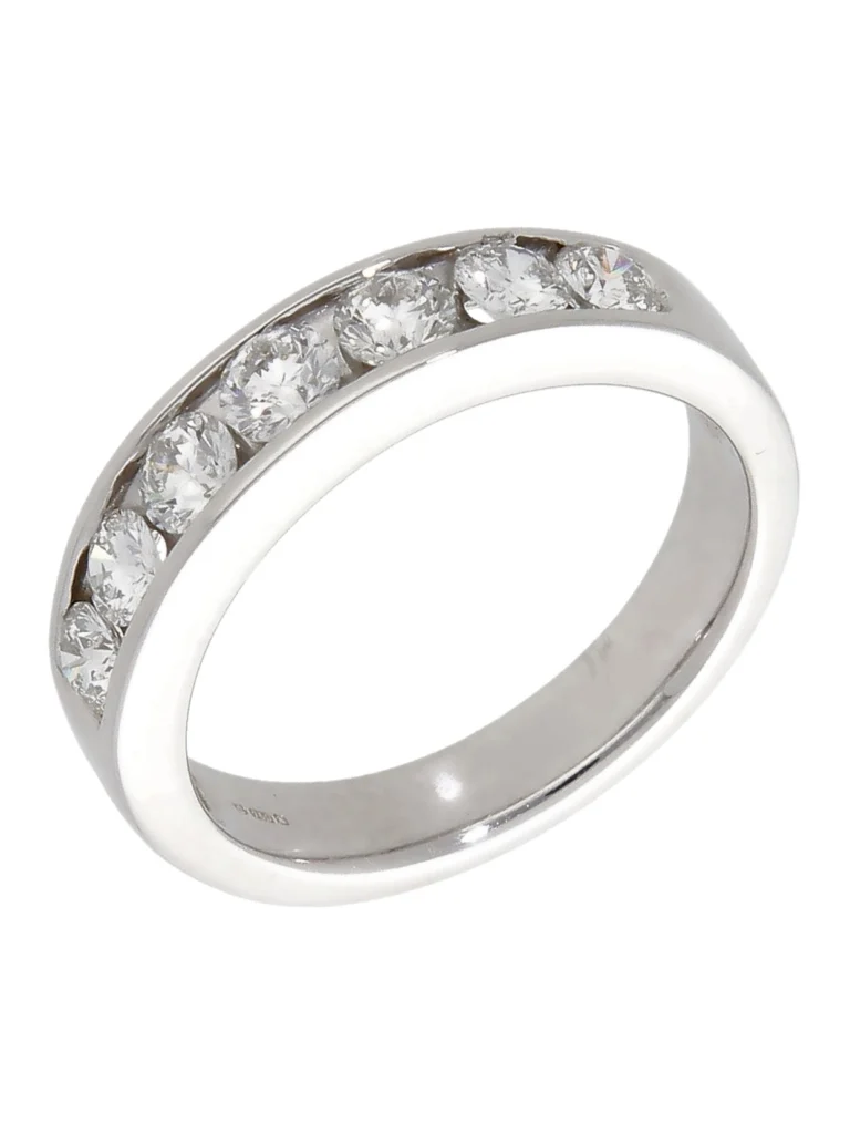William May 18ct White Gold 1.00ct Diamond Half Eternity Ring