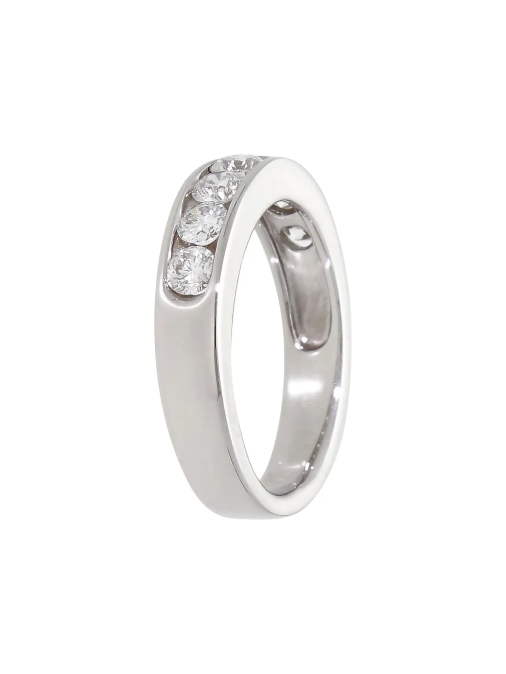 William May 18ct White Gold 1.00ct Diamond Half Eternity Ring, view 2