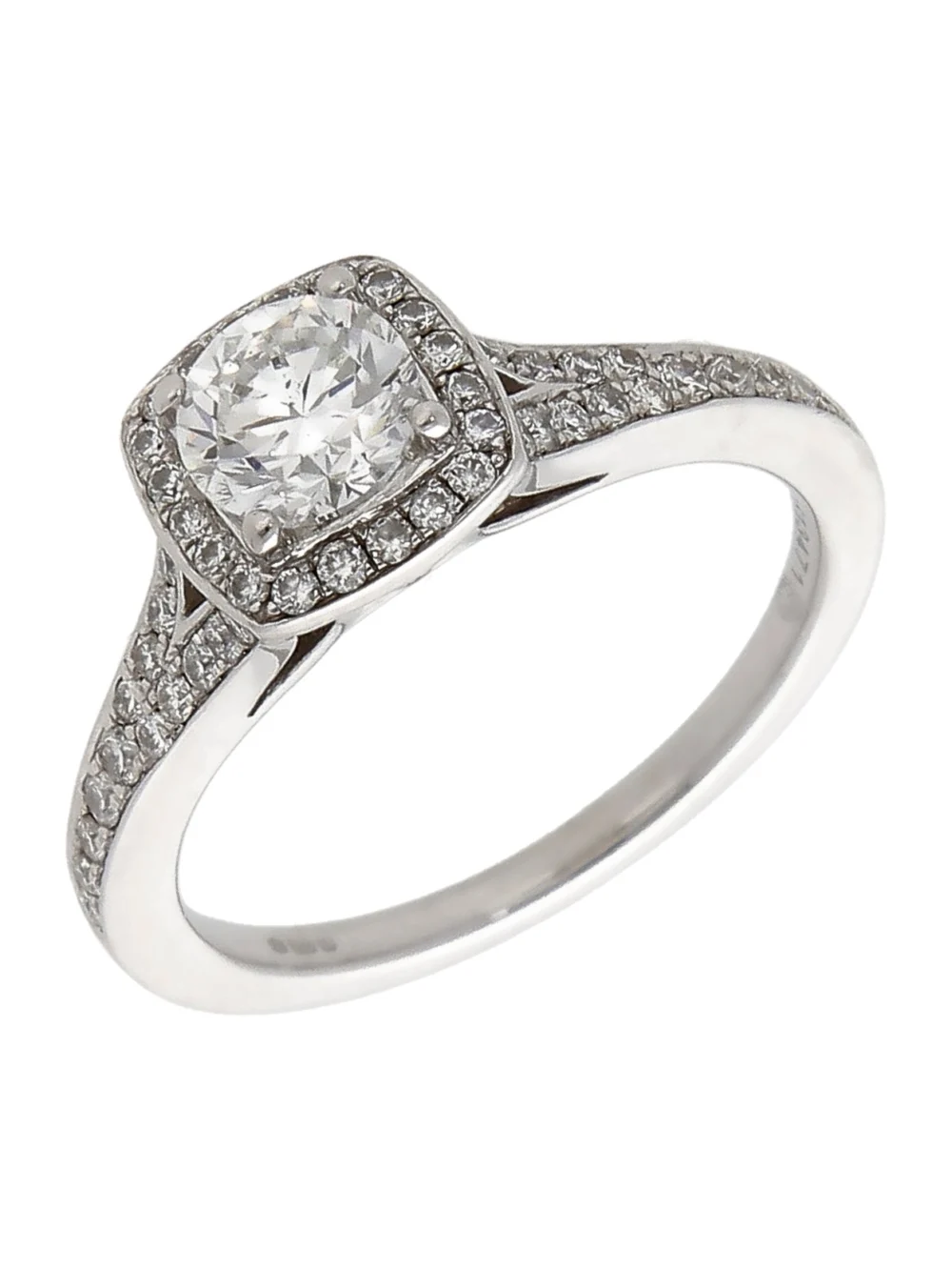 William May 18ct White Gold 1.00ct Diamond Halo Cluster Ring, view 2