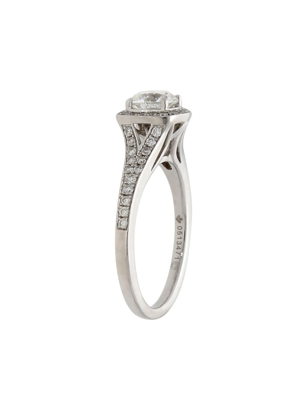 William May 18ct White Gold 1.00ct Diamond Halo Cluster Ring, view 3