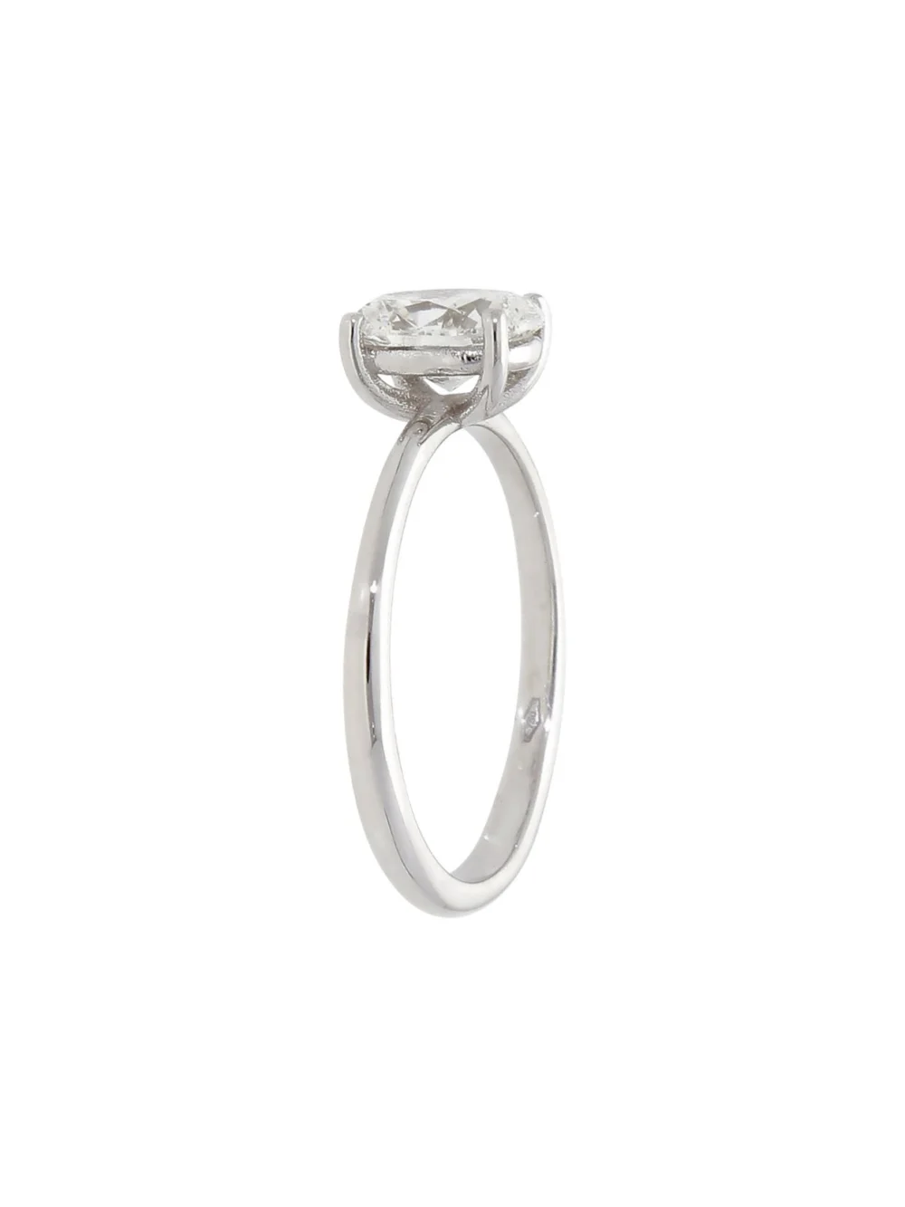 William May 18ct White Gold 1.00ct Oval Diamond Solitaire Ring, view 3