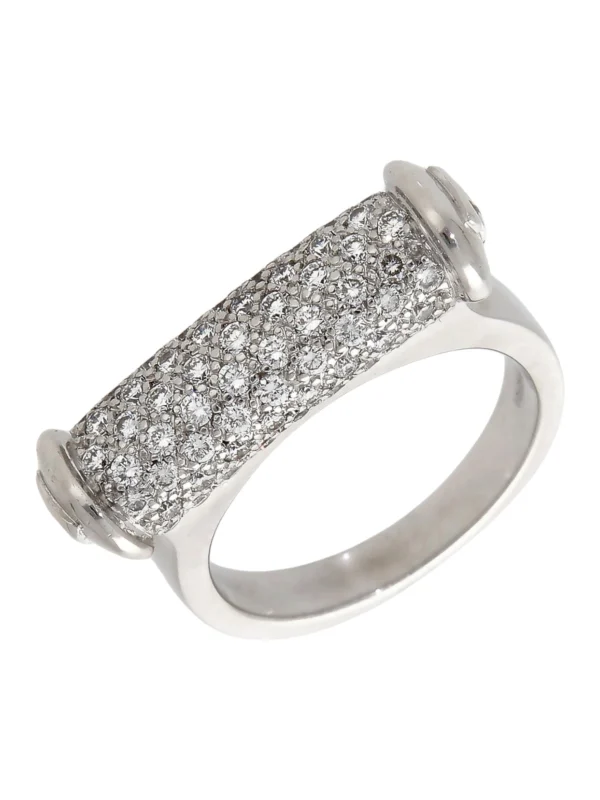 William May 18ct White Gold 1.15ct Diamond Circle Bar Dress Ring