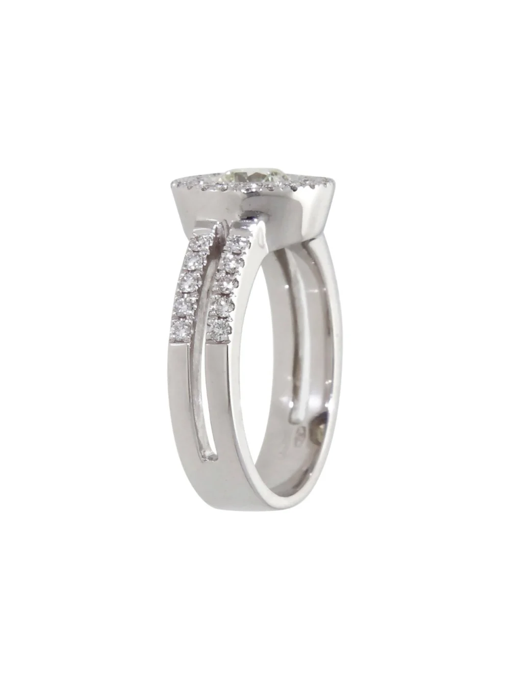 William May 18ct White Gold 1.50ct Diamond Halo Cluster Ring, view 2