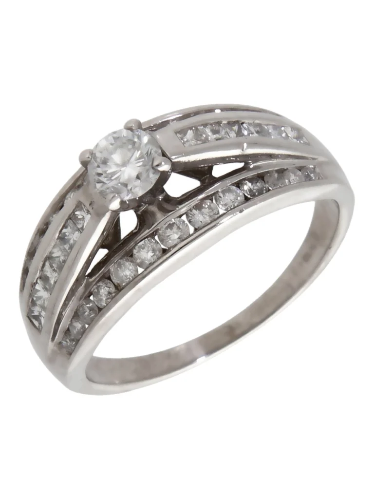 William May 18ct White Gold 1.50ct Diamond Triple Row Dress Ring