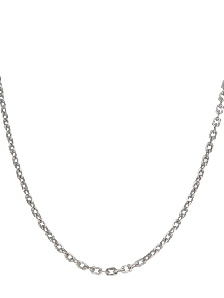 William May 18ct White Gold 22" Diamond-Cut Belcher Chain Necklace