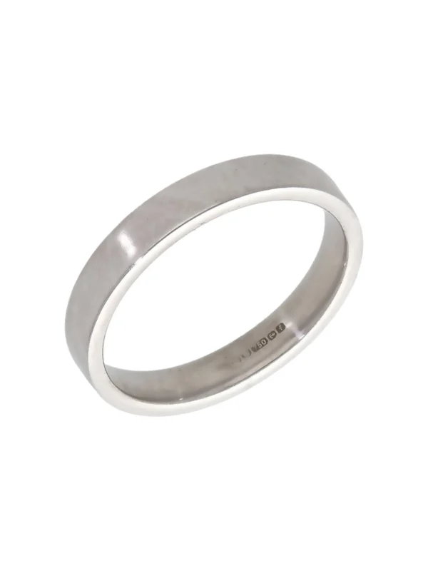 William May 18ct White Gold 3mm Flat Court Wedding Band Ring