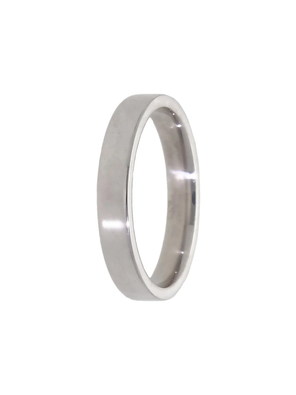 William May 18ct White Gold 3mm Flat Court Wedding Band Ring, view 2