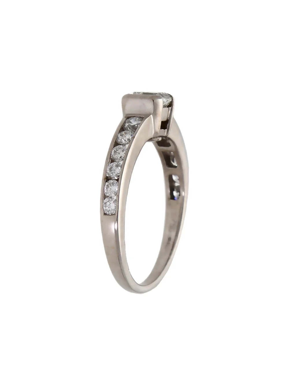 William May 18ct White Gold Asscher Cut Diamond Solitaire Ring, view 2