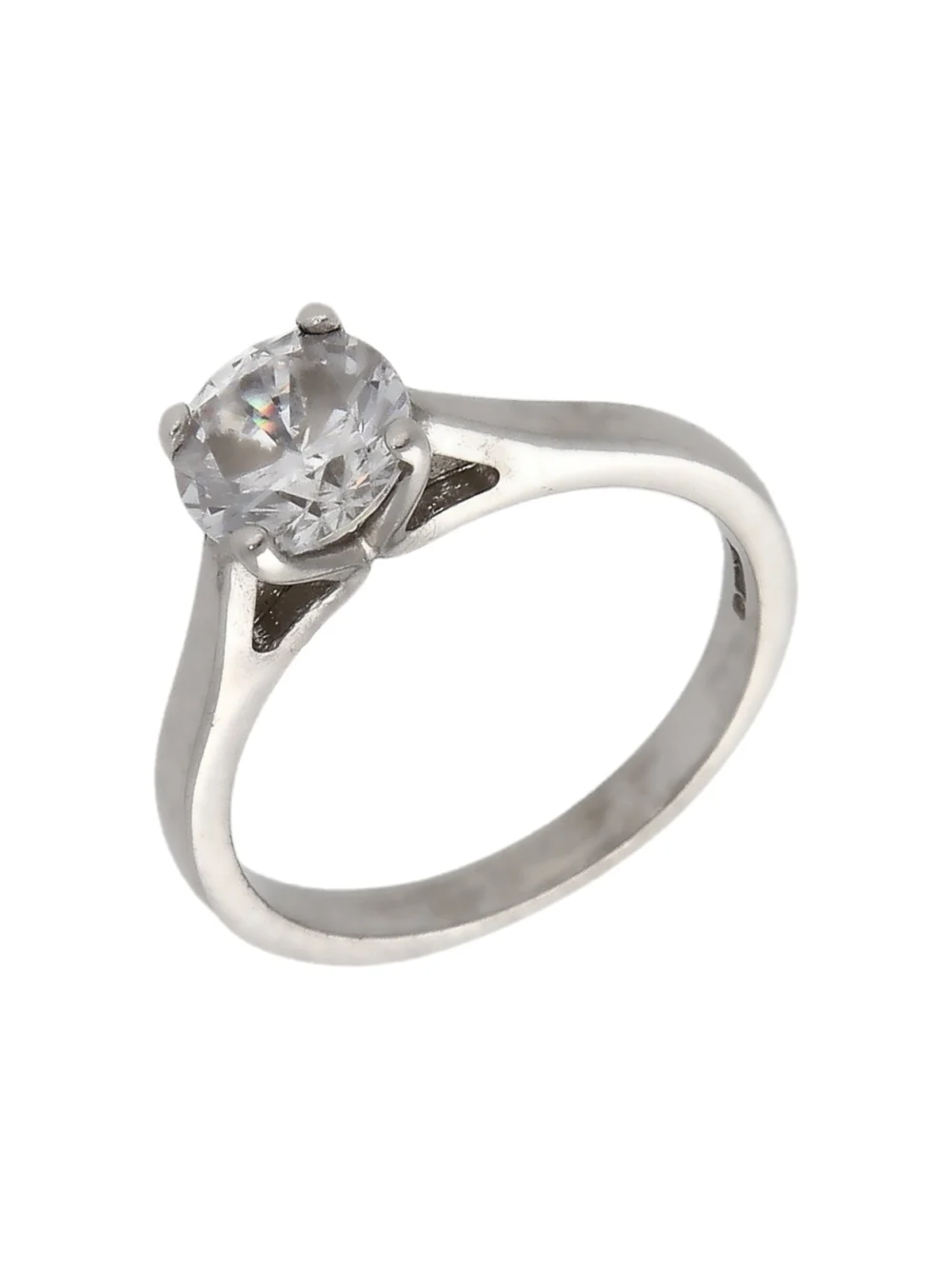 William May 18ct White Gold Cubic Zirconia Solitaire Ring