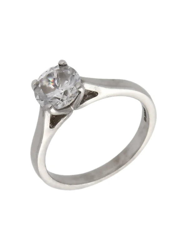 William May 18ct White Gold Cubic Zirconia Solitaire Ring
