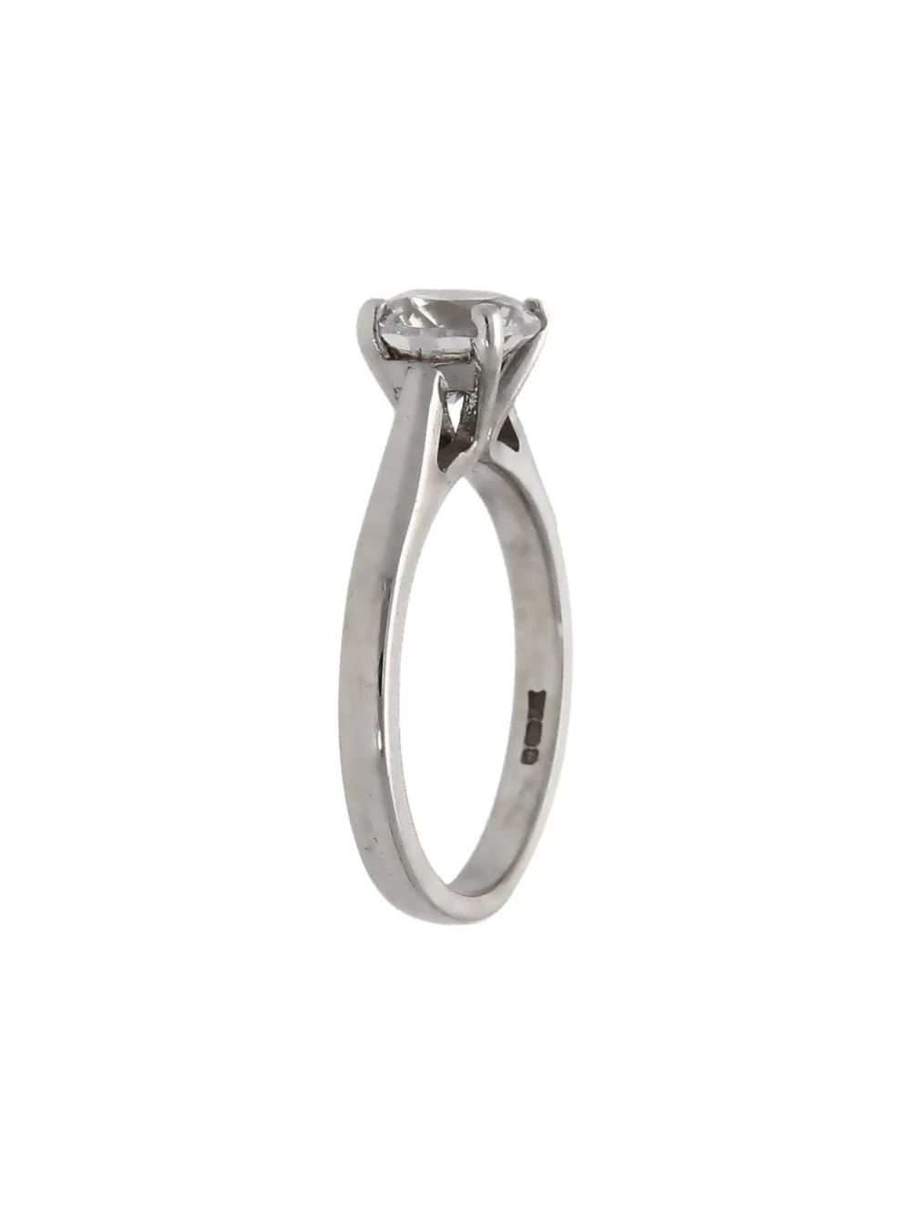 William May 18ct White Gold Cubic Zirconia Solitaire Ring, view 2