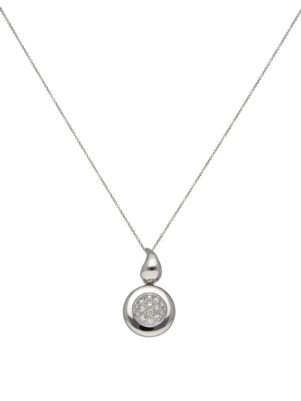 William May 18ct White Gold Diamond Cluster Circle Necklace, view 3