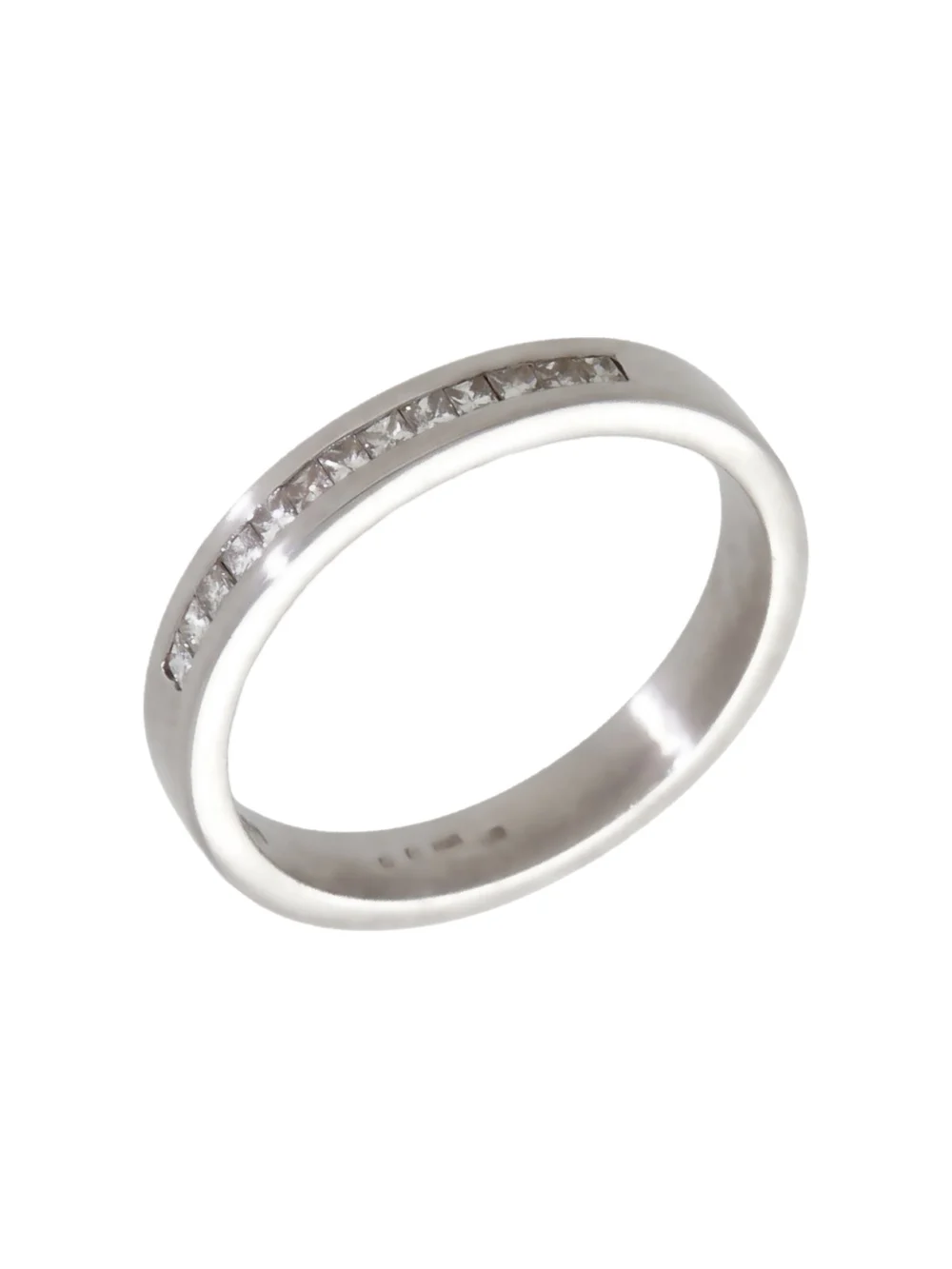 William May 18ct White Gold Diamond Set 3mm Wedding Ring