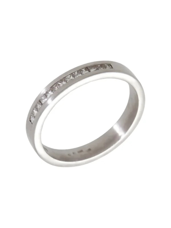 William May 18ct White Gold Diamond Set 3mm Wedding Ring