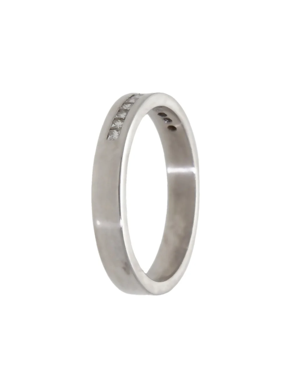 William May 18ct White Gold Diamond Set 3mm Wedding Ring, view 2