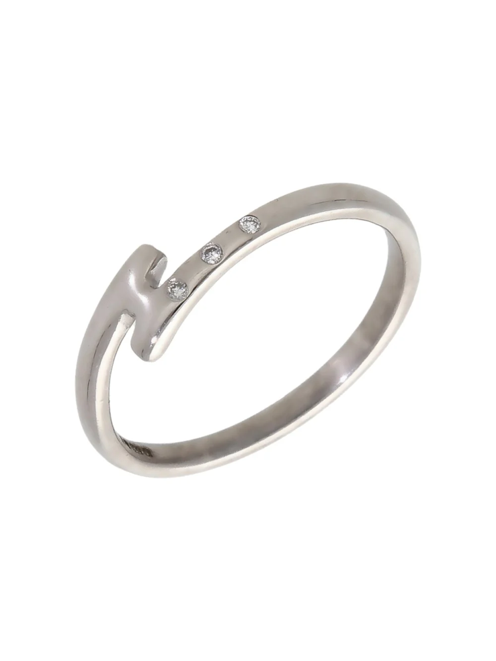 William May 18ct White Gold Diamond Set Crossover Twist Ring