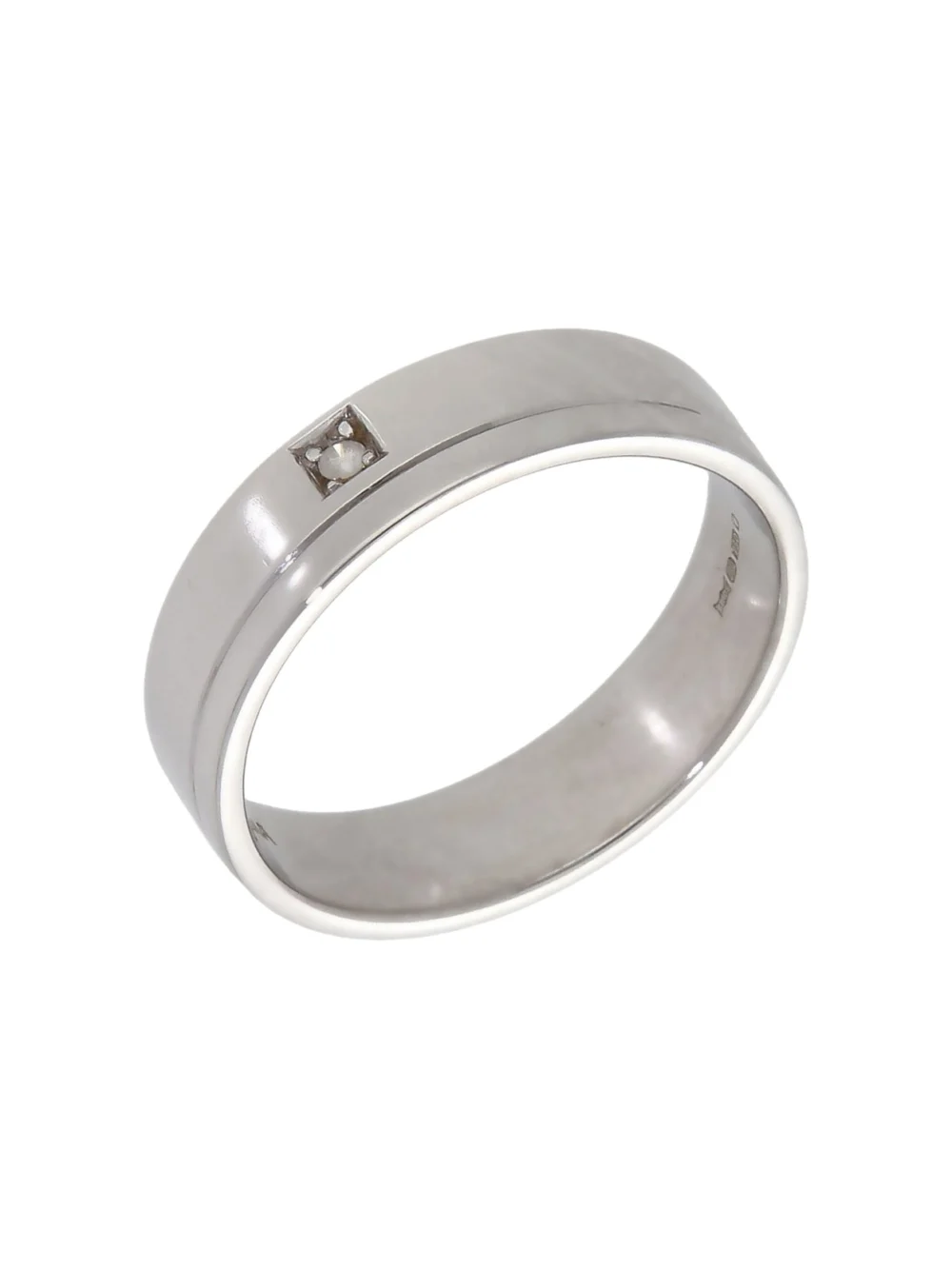 William May 18ct White Gold Diamond Set Wedding Band Ring