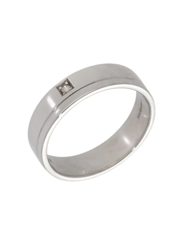 William May 18ct White Gold Diamond Set Wedding Band Ring