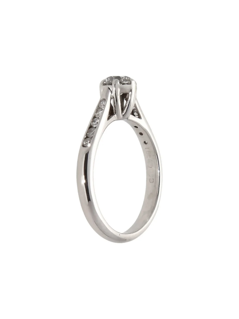William May 18ct White Gold Diamond Solitaire & Shoulders Ring, view 2