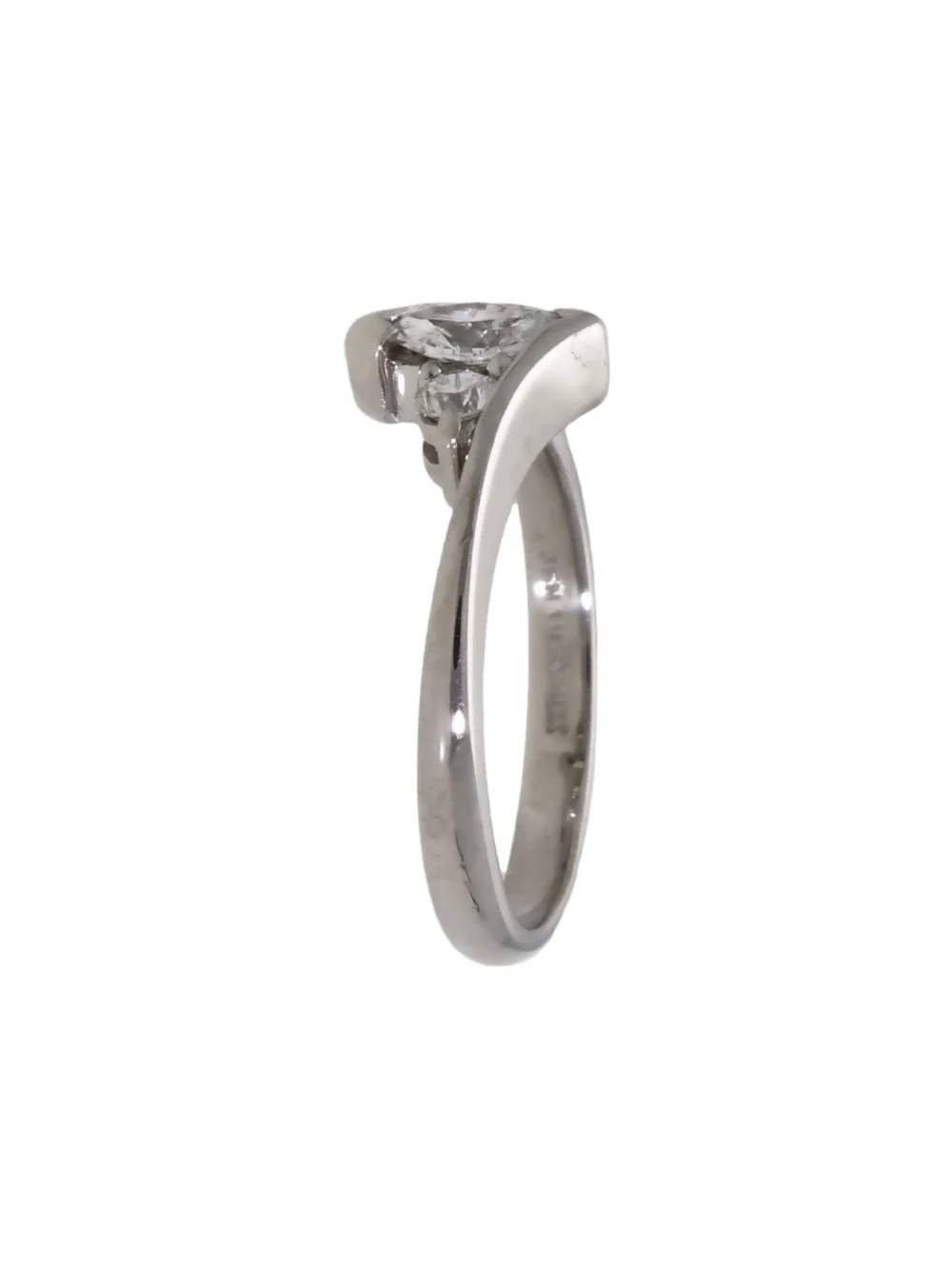 William May 18ct White Gold Diamond Trilogy Twist Ring, view 2