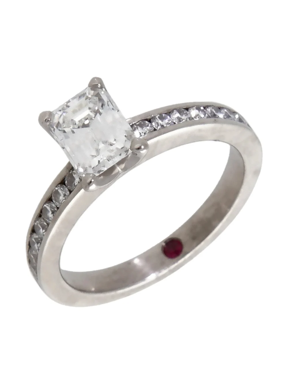 William May 18ct White Gold Emerald Cut Diamond Solitaire Ring