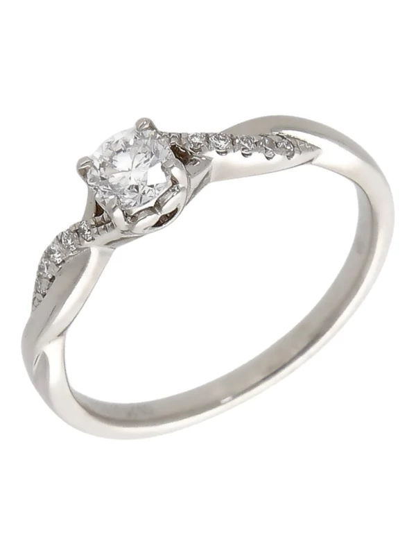William May 18ct White Gold Forever Diamond Solitaire Ring