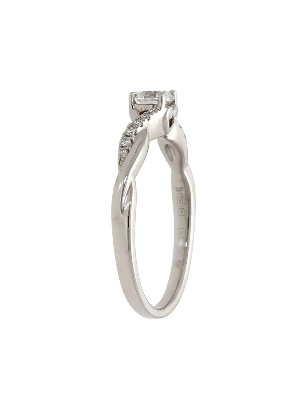William May 18ct White Gold Forever Diamond Solitaire Ring, view 2