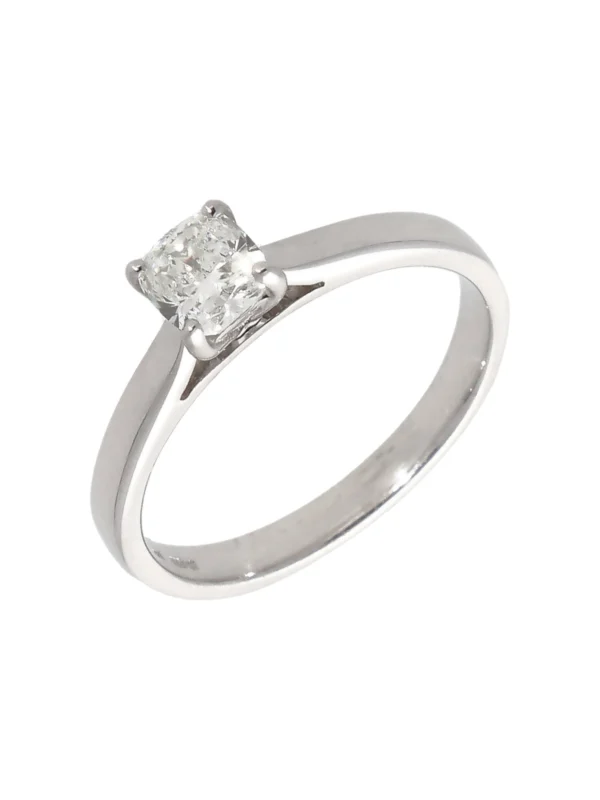 William May 18ct White Gold Gia 0.60ct Cushion Cut Diamond Ring