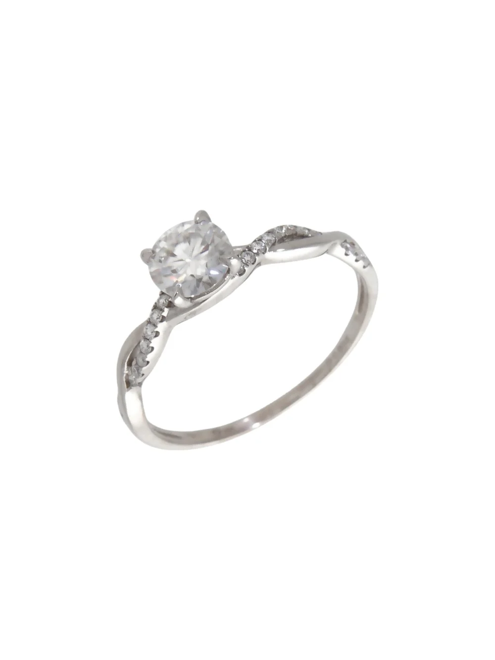 William May 18ct White Gold Moissanite Solitaire Ring