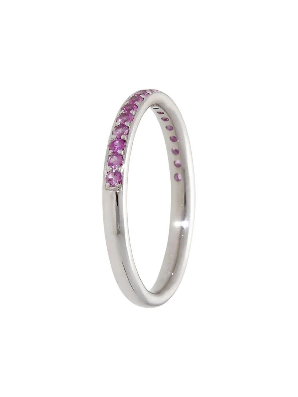 William May 18ct White Gold Pink Topaz Half Eternity Ring, view 2