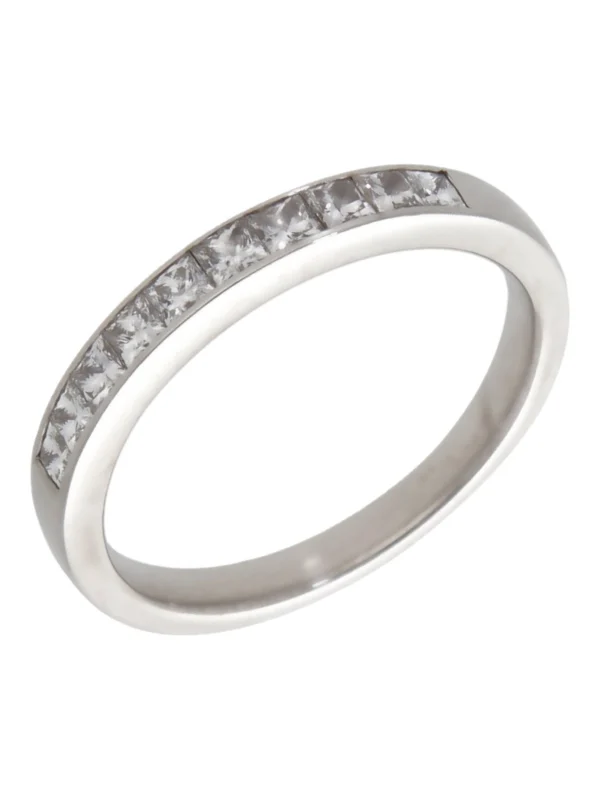 William May 18ct White Gold Princess Cut Diamond Eternity Ring