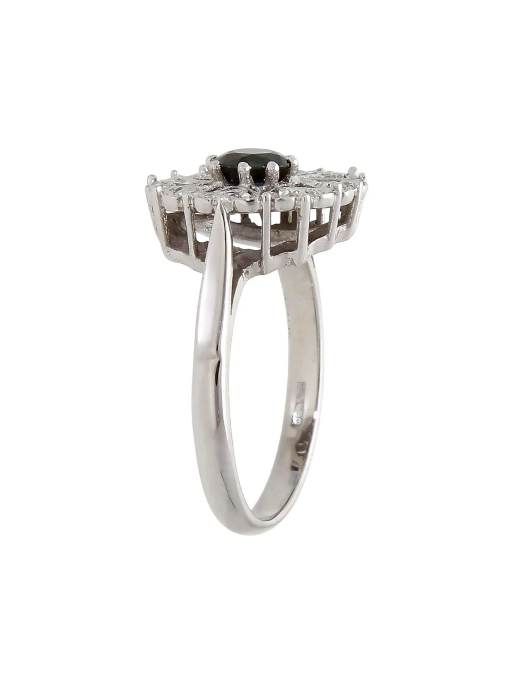 William May 18ct White Gold Sapphire & Diamond Cluster Ring, view 2