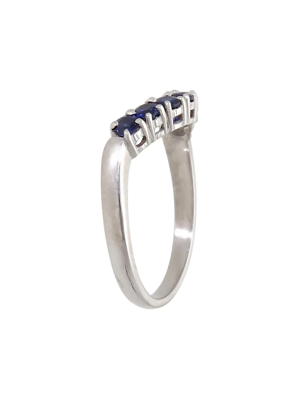 William May 18ct White Gold Sapphire U-Shaped Dress Ring, view 2