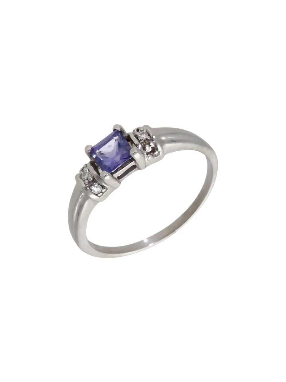 William May 18ct White Gold Tanzanite & Diamond Dress Ring