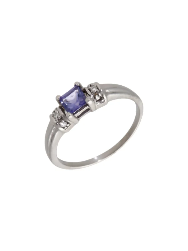 William May 18ct White Gold Tanzanite & Diamond Dress Ring