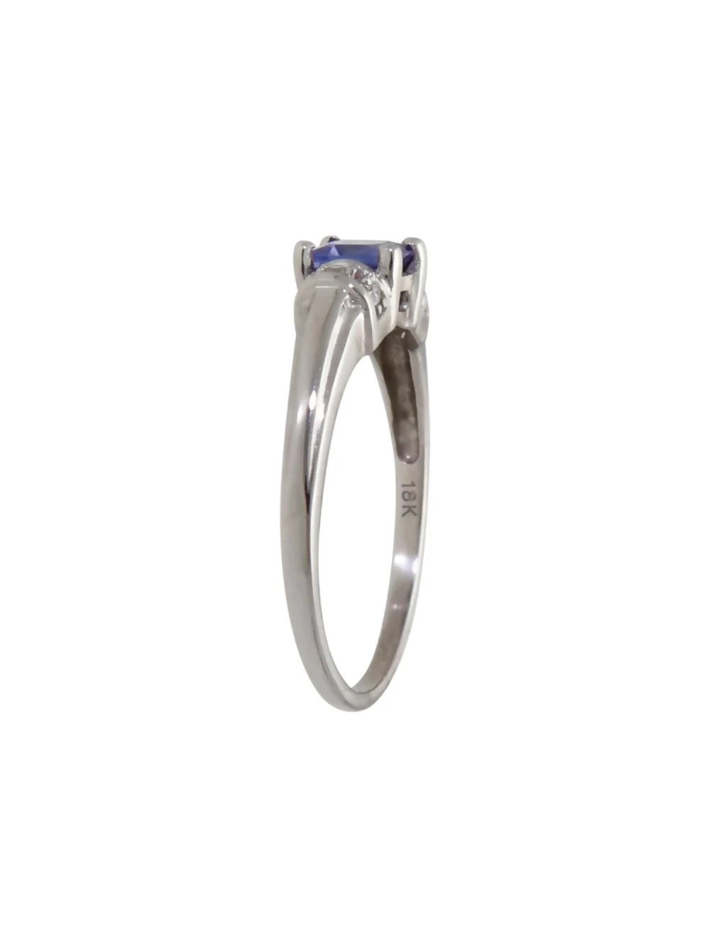 William May 18ct White Gold Tanzanite & Diamond Dress Ring, view 2