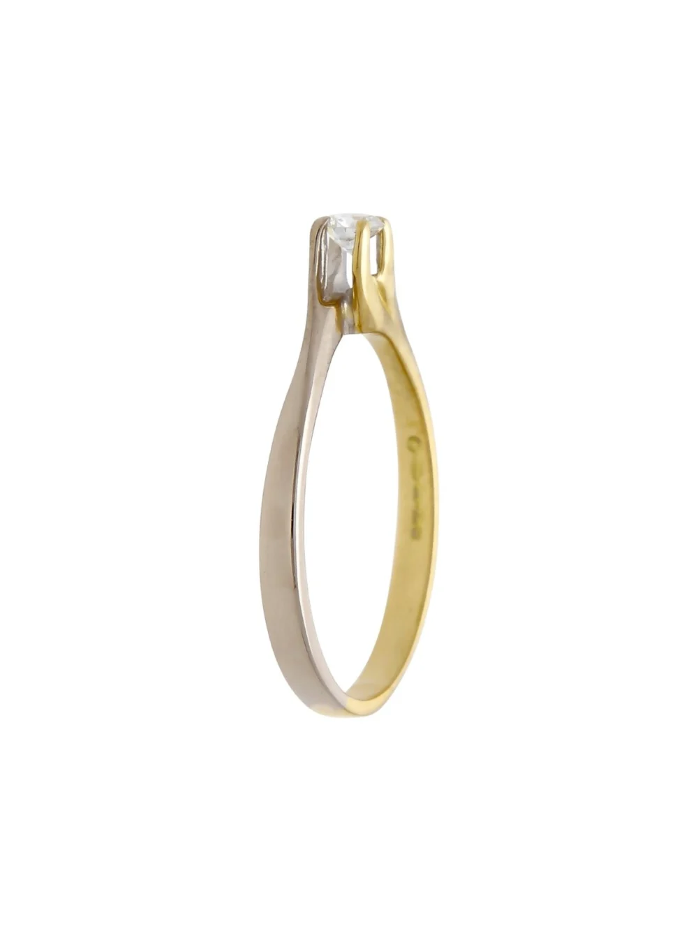 William May 18ct Yellow & White Gold 0.17ct Diamond Solitaire Ring, view 2
