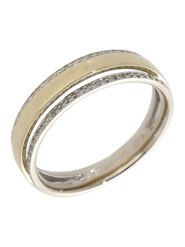 William May 18ct Yellow & White Gold 0.25ct Diamond Wedding Ring