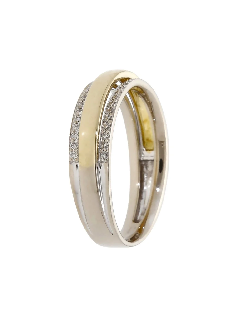 William May 18ct Yellow & White Gold 0.25ct Diamond Wedding Ring, view 2