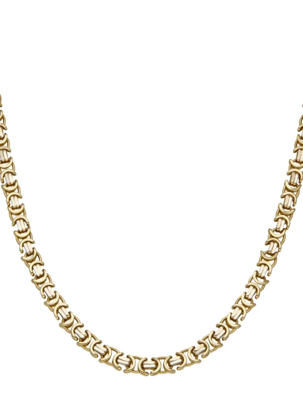 William May 18ct Yellow & White Gold 26" Byzantine Chain Necklace