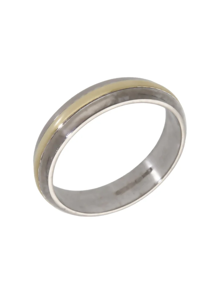 William May 18ct Yellow & White Gold 4mm Wedding Band Ring