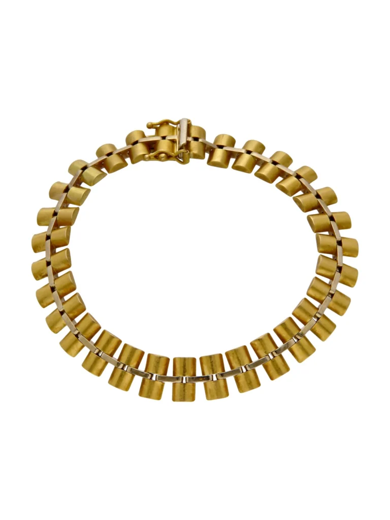 William May 18ct Yellow & White Gold 7.5" Bar Link Bracelet