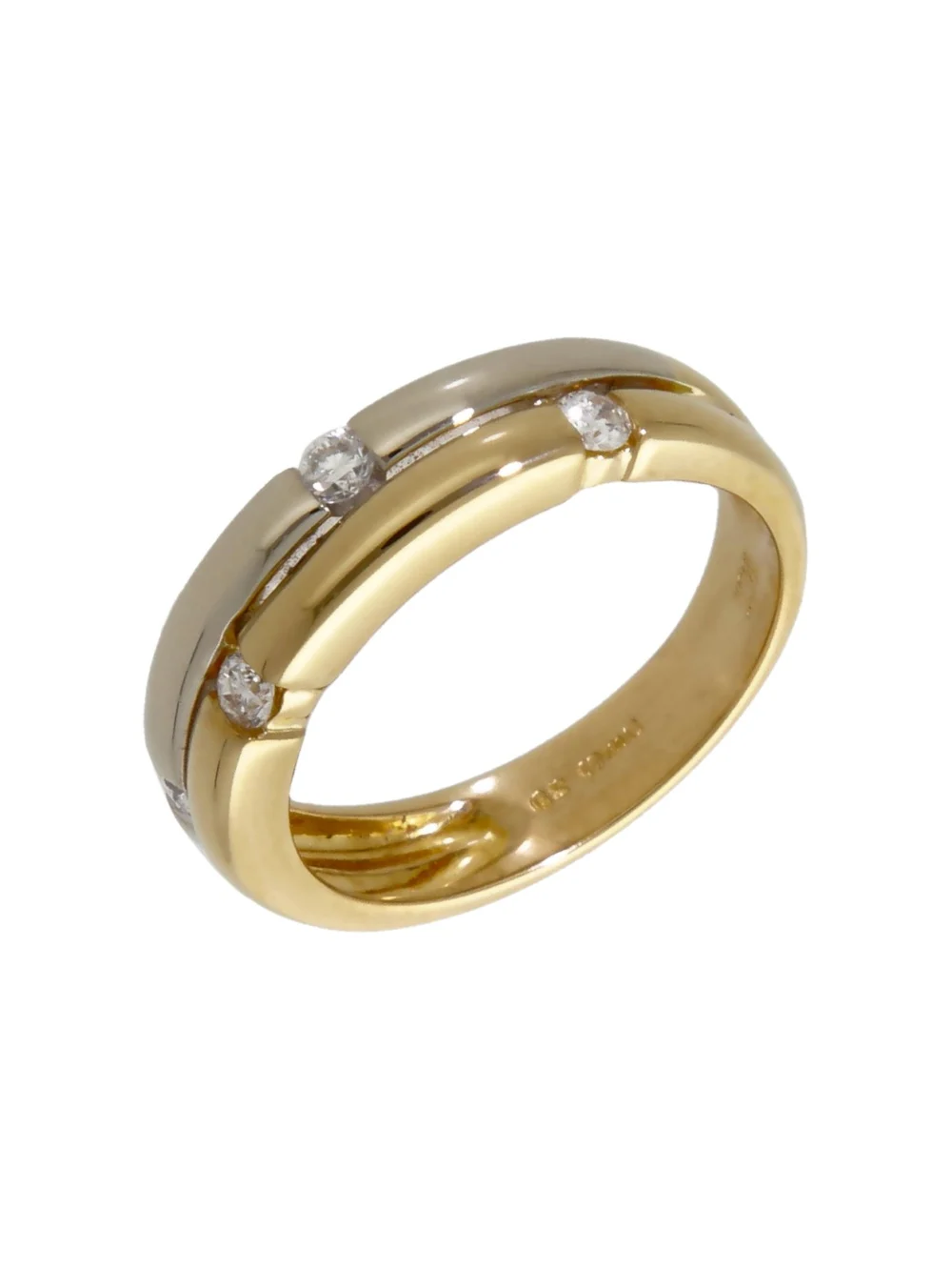 William May 18ct Yellow & White Gold Diamond Set 2 Row Band Ring