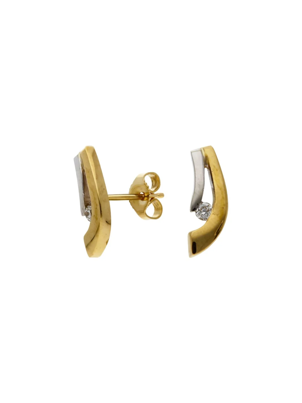 William May 18ct Yellow & White Gold Diamond Set Stud Earrings