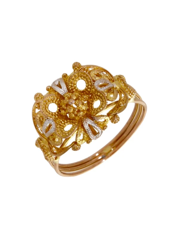 William May 18ct Yellow & White Gold Fancy Beaded Dress Ring