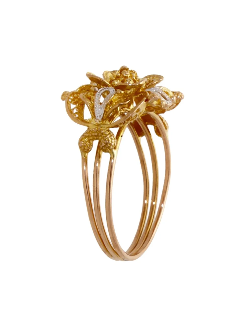 William May 18ct Yellow & White Gold Fancy Beaded Dress Ring, view 2